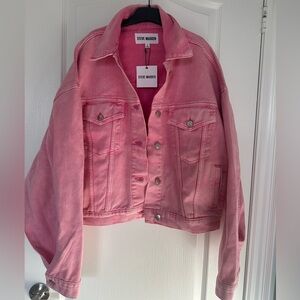BNWT Steve Madden oversized pink denim Jacket